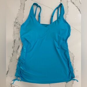 Lands' End Women’s Size 12 Swimsuit Tankini Top-Aqua Blue